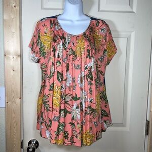 ODDY Pink and Yellow Floral Blouse